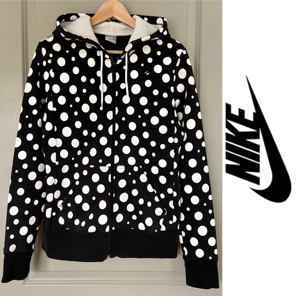 Nike Polka Dot Black White Zip Hoodie 
